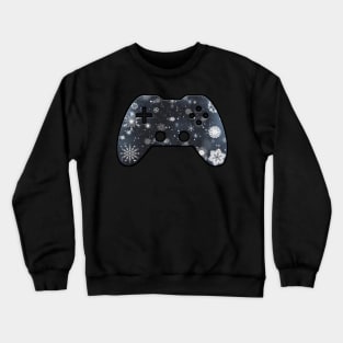 Snowflake Winter - Gaming Gamer Abstract - Gamepad Controller - Video Game Lover - Graphic Background Crewneck Sweatshirt